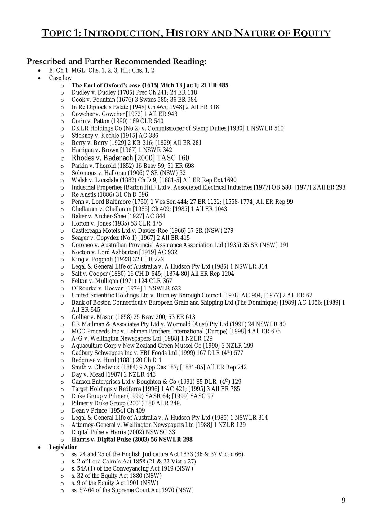 Equity and Trusts Complete Study Notes - 163 Pages - Page 9