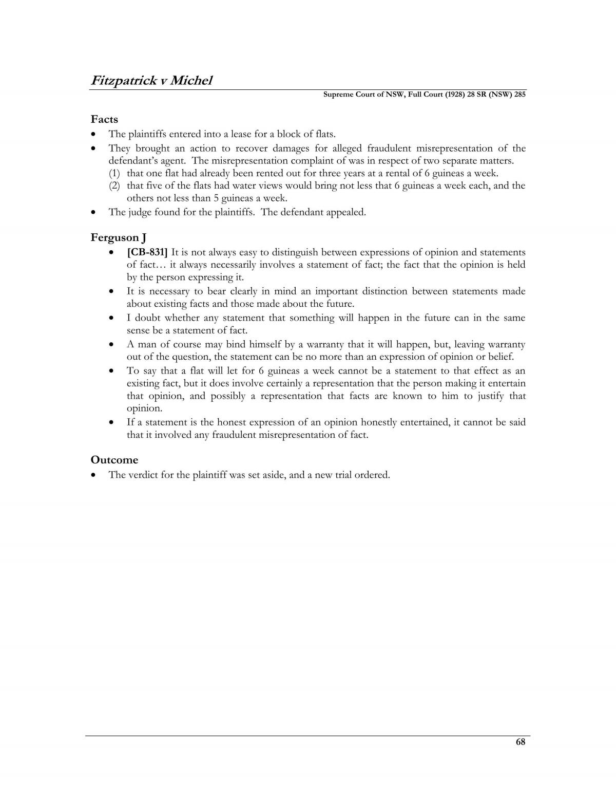 CONTRACT CASE SUMMARY NOTE - Page 68