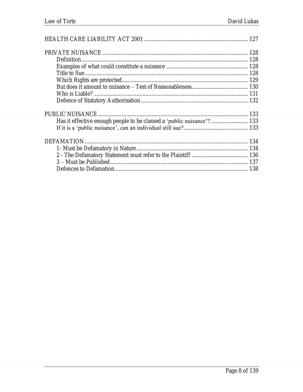 Notes for Torts Exam - Page 8