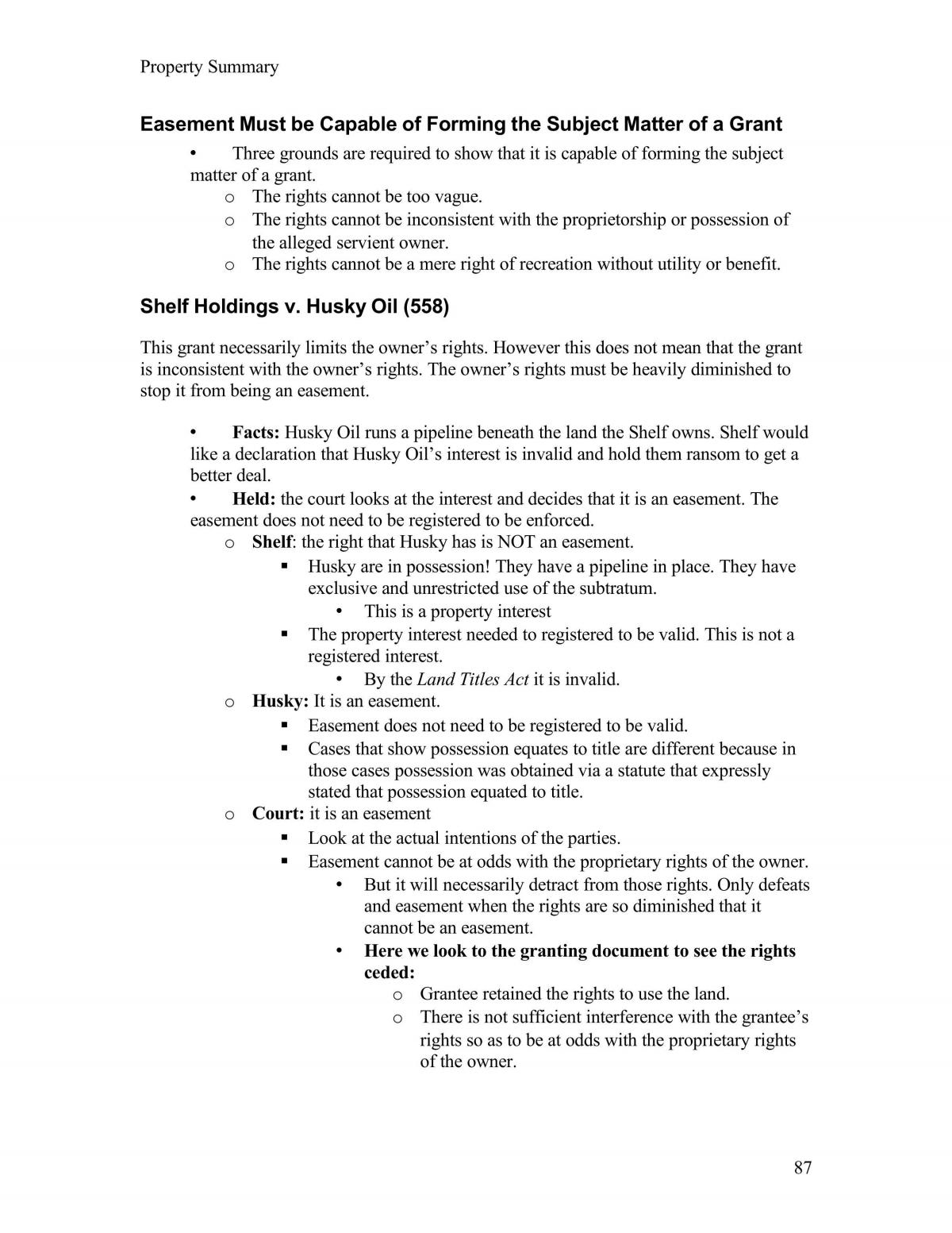 easement act law notes