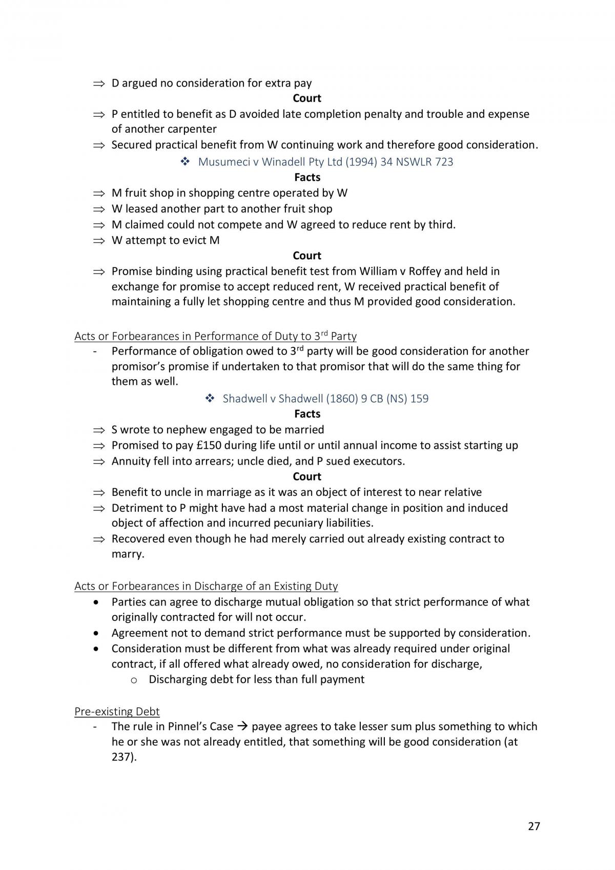 Exam Notes - Contract Law - Page 27