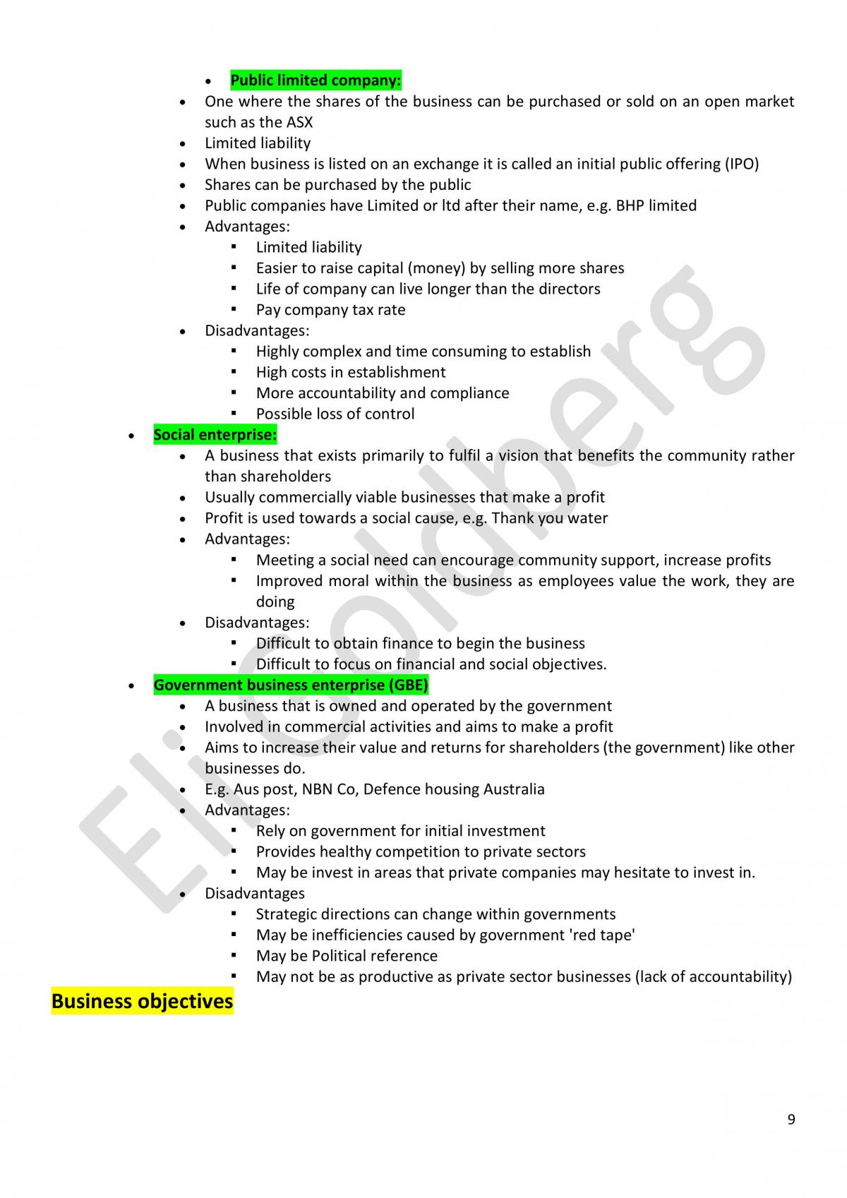 Business Management 3/4 Study Notes - Page 9