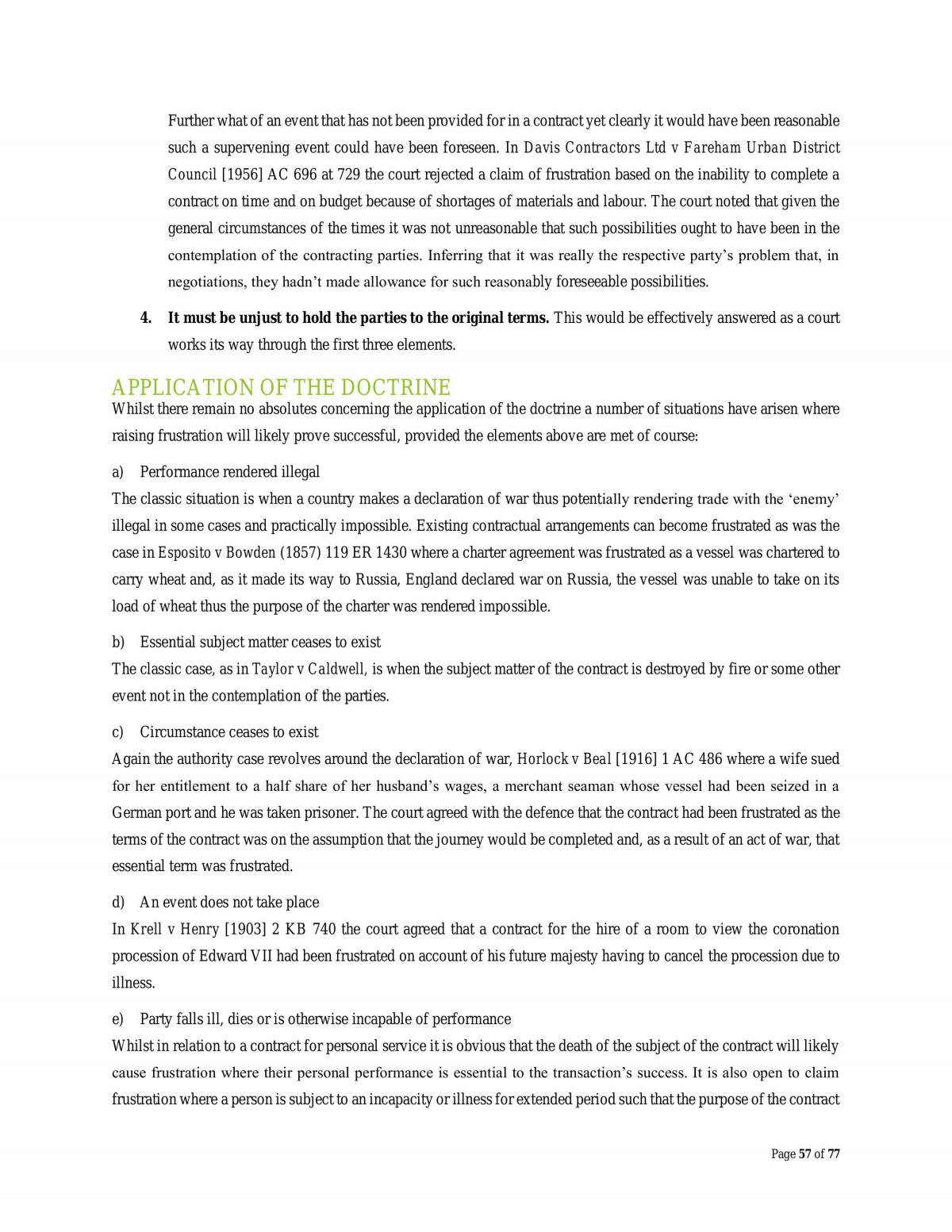 Comprehensive Contract Law Notes - Semester 1 2015 - Page 57
