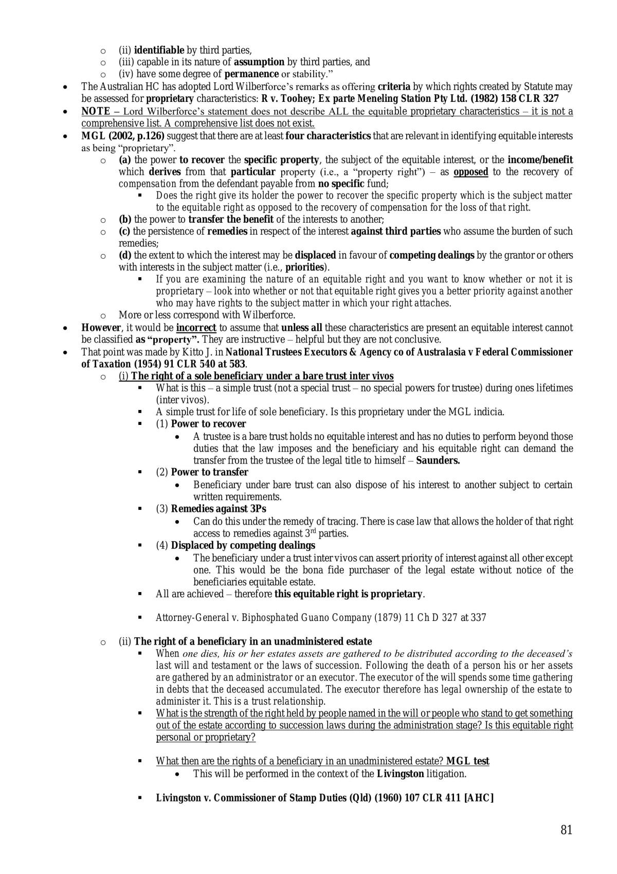 Equity and Trusts Complete Study Notes - 163 Pages - Page 81