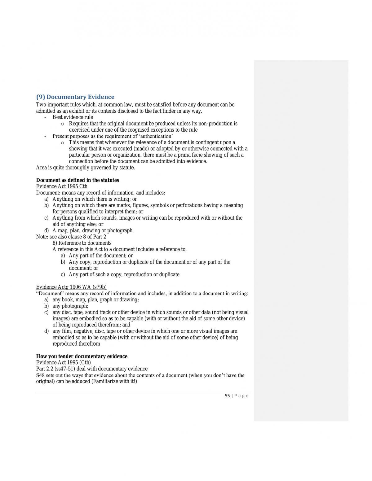 Evidence Exam Notes - Page 55