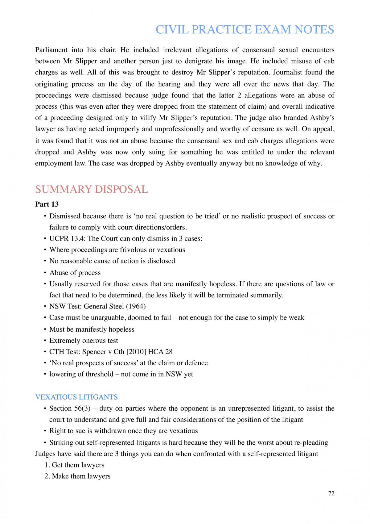 Civil Practice Exam Notes - Page 72