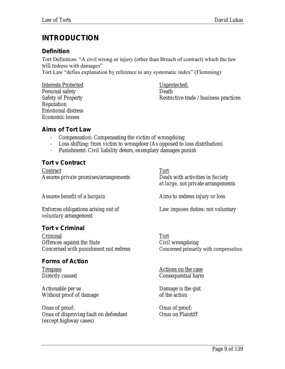 Notes for Torts Exam - Page 9