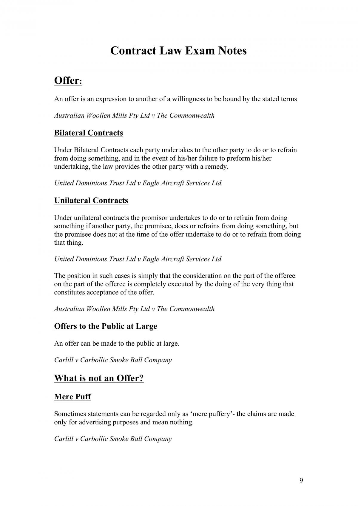 Complete Detailed Notes for Contracts I - Page 9